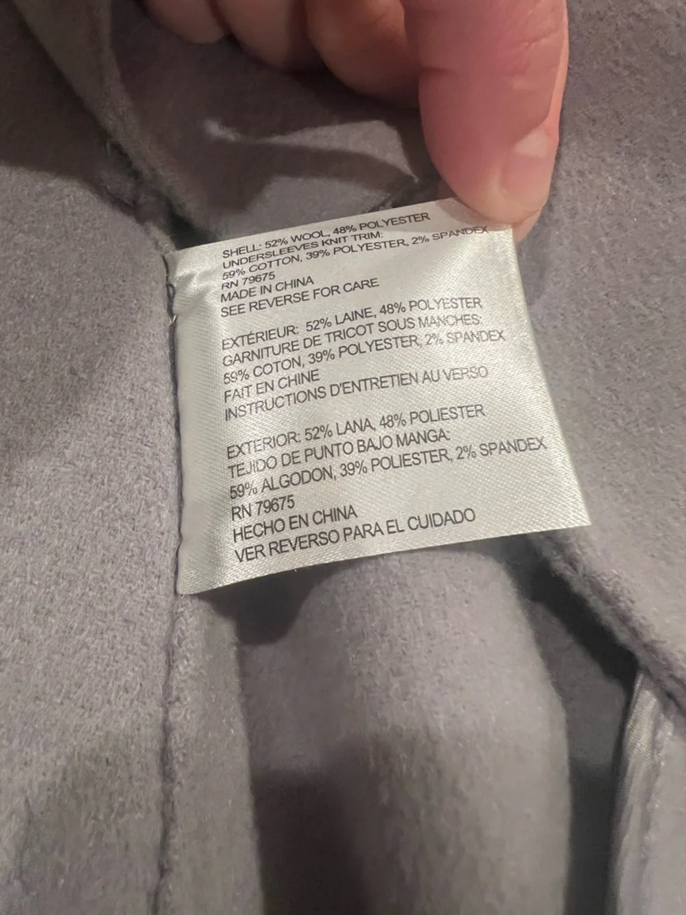 Michael Kors Wool Blend Coat NWT L Lavender Gray Long Trench Coat